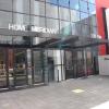 HMI wanted to create a street presence that suggests it owned the building.  Many of the showrooms in High Point are hidden inside large buildings.  This street presence makes it easier to find and increases credibility.
